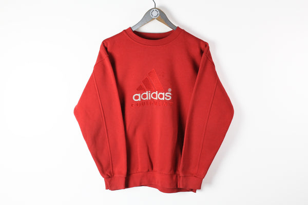 Vintage Adidas Equipment Sweatshirt Small red big logo 90s embroidery logo retro style jumper