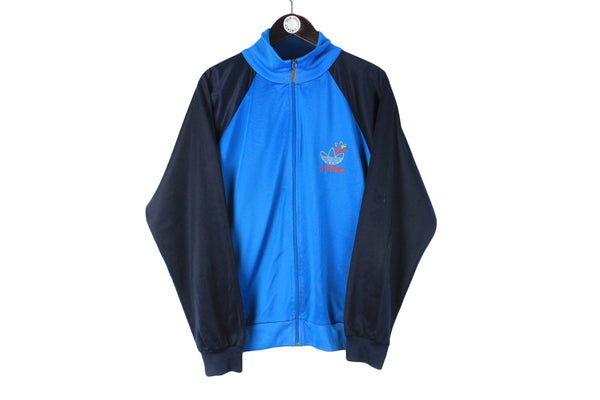 Vintage Adidas Track Jacket Large size men's oversize full zip windbreaker blue sport authnetic athletic jacket training running rare retro style