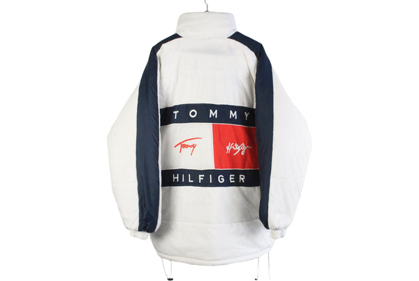Vintage Tommy Hilfiger Bootleg Jacket XLarge / XXLarge big logo puffer 90s retro sport style hip hop wild style