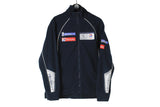 Vintage Peugeot Sport Fleece Full Zip Large big logo France racing 90s retro style sweater  Total Energy