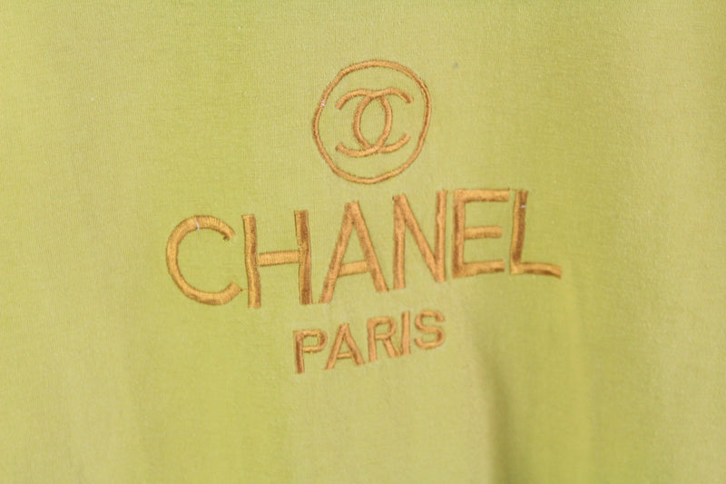 Vintage Chanel Paris Boutique Top Tee Girl Women Bootleg Made In France  Shirt 90