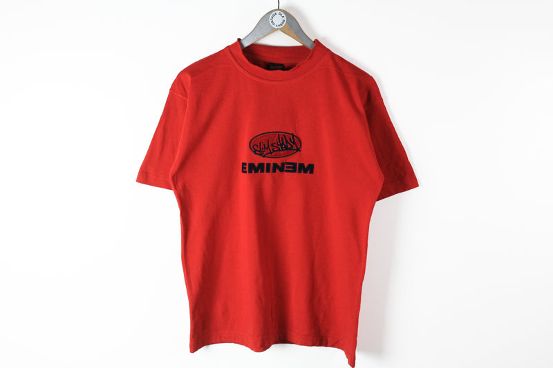 Vintage Eminem T-Shirt Medium red big logo 90s rap sport retro style tee