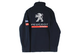 Vintage Peugeot Sport Fleece Full Zip Large big logo France racing 90s retro style sweater 