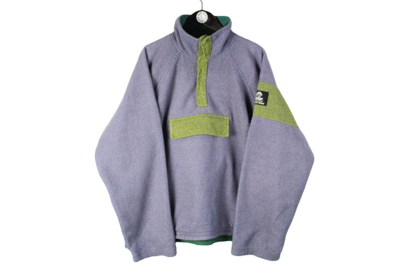 Vintage Fleece XLarge l size 1/4 zip multicolor ski sport mountain active wear 90's style outdoor sweatshirt