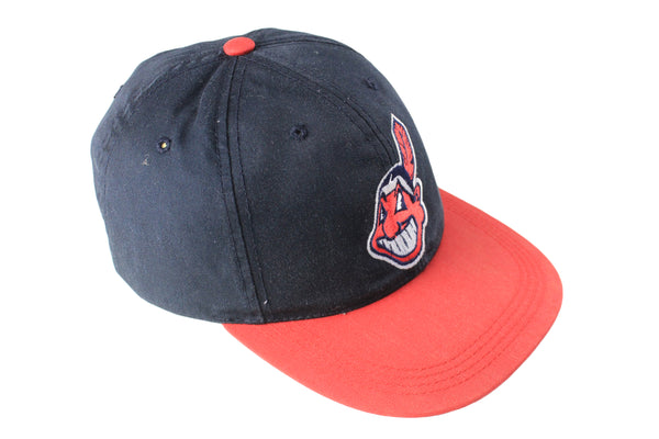 Vintage Indians Cleveland Cap Small Guardians navy blue red 90s retro sport style baseball hat