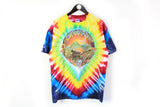 Vintage Woodstock M. Dubois 1989 Tie Dye Anvil T-Shirt XLarge Festival made in USA multicolor rasta tee 1980's
