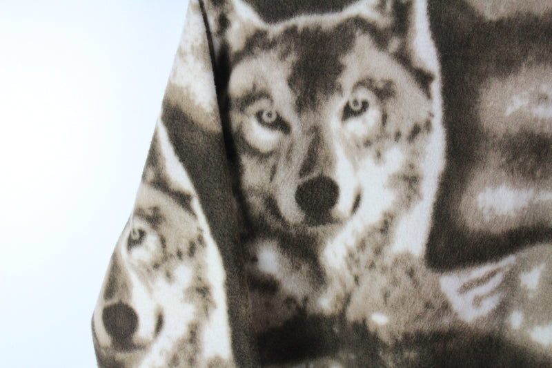 Vintage Wolf Print Fleece Women's XXLarge / men's Medium