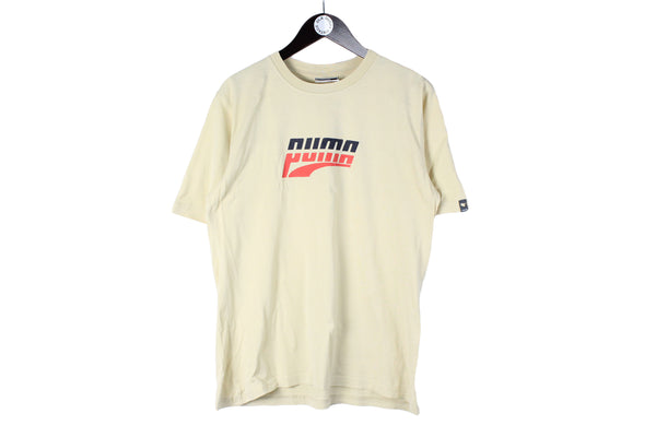 Vintage Puma T-Shirt Medium size short sleeve big logo 90's basic sport top athletic authentic running tee