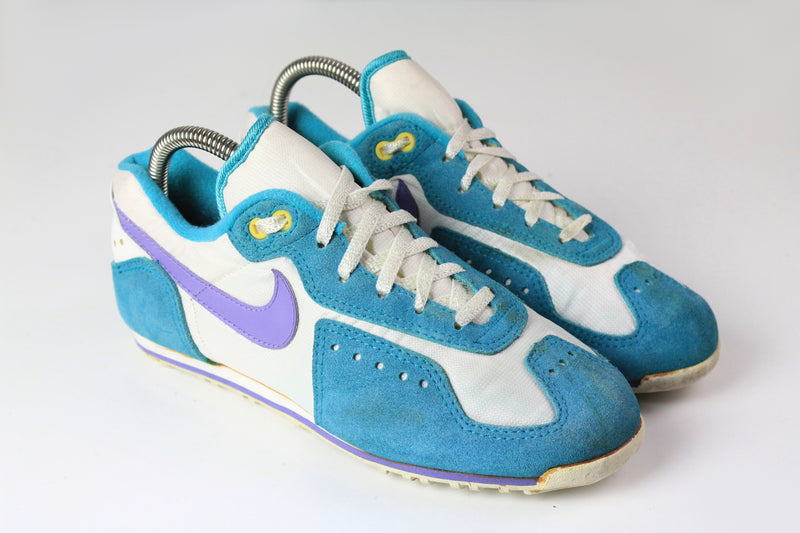 athletic sport shoes running trainers 90's style retro rare  Vintage Nike Cycling SC-E Sneakers US 7.5 80s suede blue white 