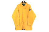 Vintage Helly Hansen Jacket yellow big logo 90s retro outdoor raincoat sport style windbreaker