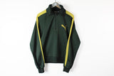 Vintage Puma Half Zip Sweatshirt Track style anorak Large green 80s Germany brand jumper