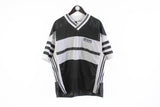 Vintage Adidas T-Shirt Medium / Large mesh basketball big logo 3 stripe big logo polyester tee 90s