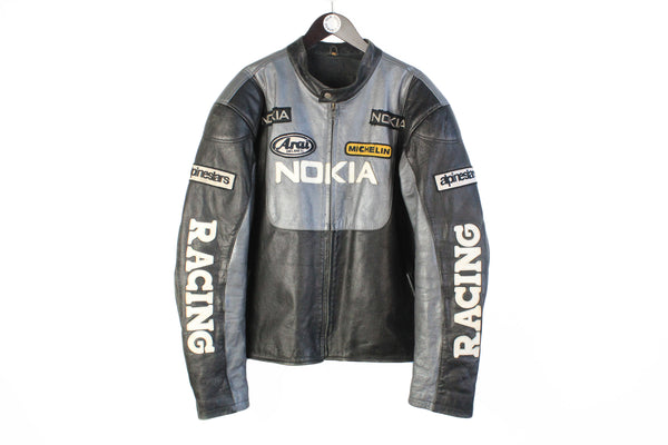 Vintage Nokia Racing Leather Jacket XXLarge / 4XLarge Michelin Alpineslars Racer biker coat