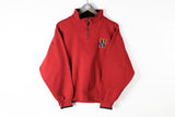 Vintage Nike Sweatshirt 1/4 Zip Small red 90s retro style small logo rare jumper