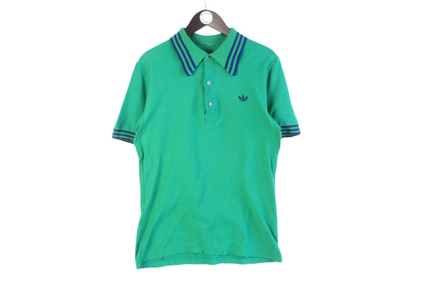 Vintage Adidas Polo T-Shirt Large green classic 70s 80s retro sport style shirt