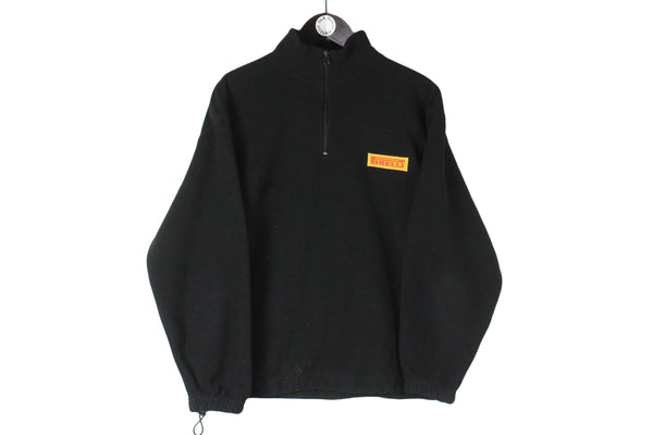 Vintage Pirelli Fleece 1/4 Zip Women’s Large black 90s formula 1 F1 00s sweater