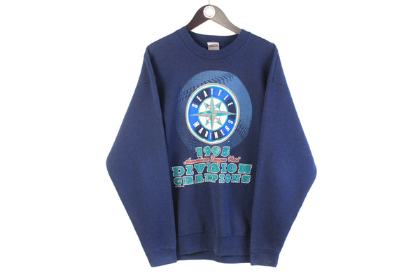 Vintage Seattle Mariners 1995 MLB Sweatshirt XLarge navy blue 90s retro MLB Baseball crewneck sport USA jumper