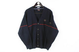 Vintage Paul & Shark Cardigan Large 90's navy blue sweater