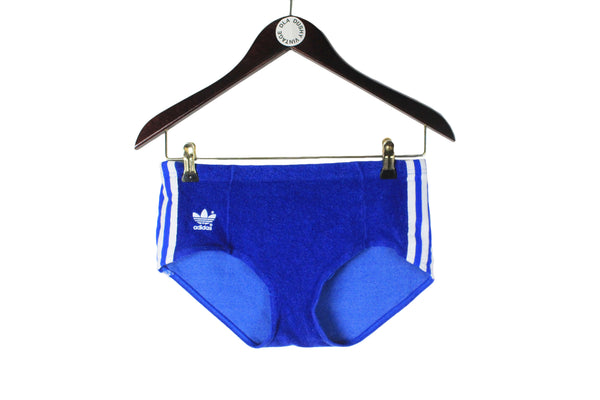 Vintage Adidas Shorts sport athletic authentic bright rare running blue old school 90's style 80's wear above the knee length