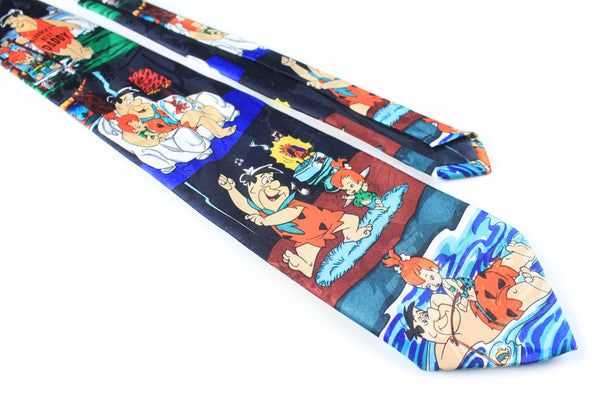 Vintage Tie luxury retro classic 90s accessories authentic abstract pattern Hanna Barbara 1993 The Flintstones cartoon