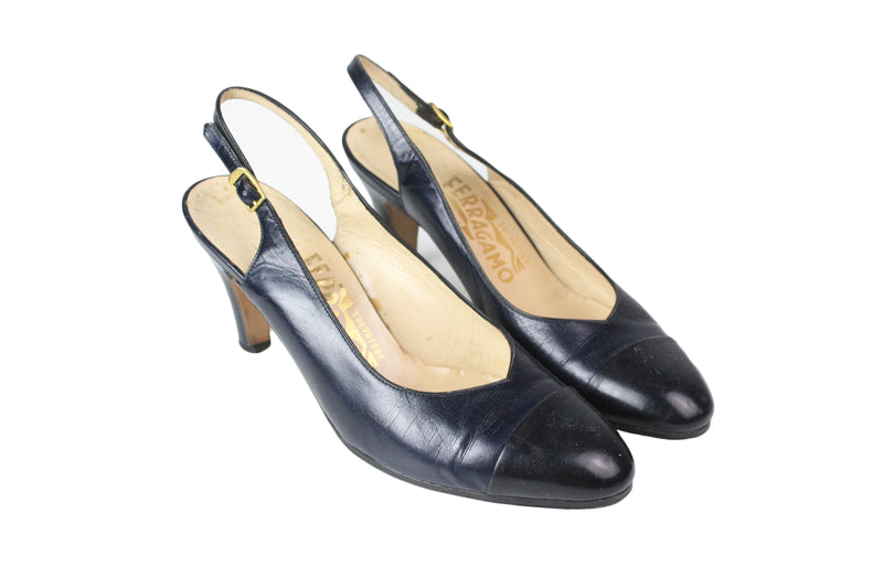 Vintage Salvatore Ferragamo Shoes women's luxury heels basic luxury made in Italy brand 90's summer wear