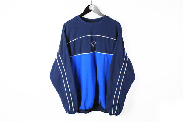 Vintage Nike Sweatshirt Large blue small logo crewneck 90s cotton pullover