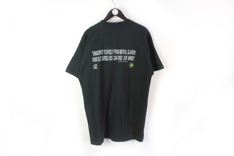 Vintage Bob Marley Redemption Song T-Shirt XLarge 1980s black tee reggae music tee Jamaica 