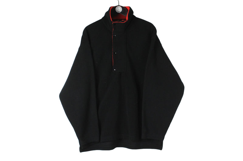 Vintage Marlboro Fleece XLarge black half zip snap buttons 90s cigarettes collection Formula 1 sweater