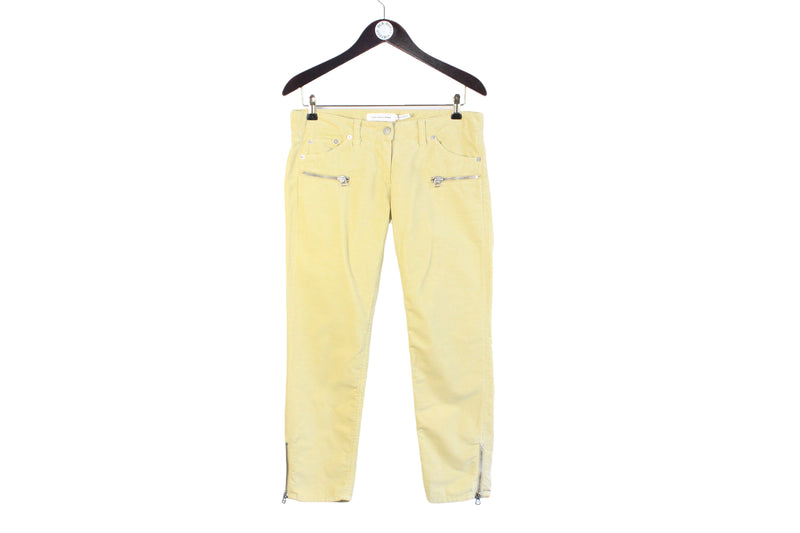 NWT Isabel Marant Etoile Pants Women's 40 yellow corduroy streetwear authentic trousers