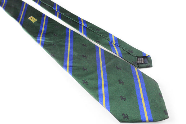 luxury retro classic 90s accessories authentic abstract pattern tie vintage Ferrari racing Formula 1 Green 