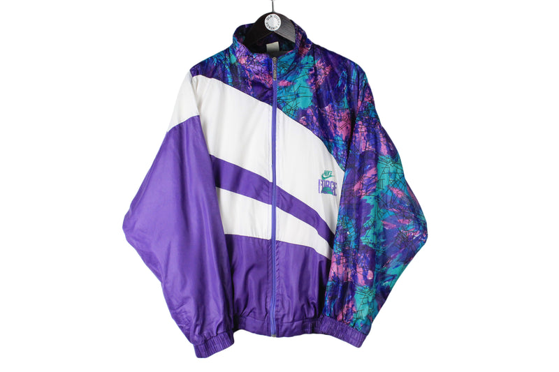 Vintage Nike Bootleg Tracksuit XLarge size men's Air Force retro sport wear bright purple 90's 80' style athletic track jacket and pants running training rare old school outfit