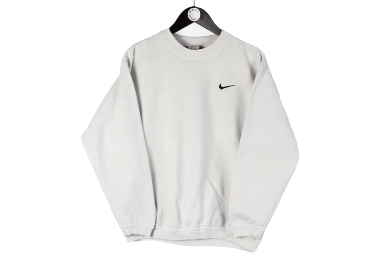 Vintage Nike Sweatshirt Women's Medium white small logo 90s crewneck retro jumper