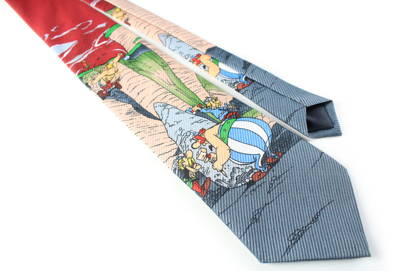 luxury retro classic 90s accessories authentic abstract pattern tie vintage Asterix & Obelix xxl
