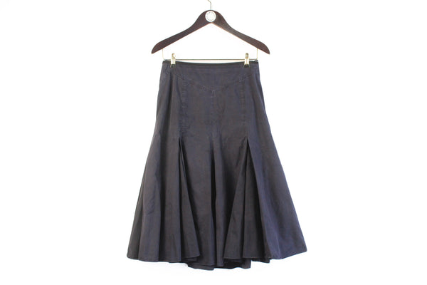 Prada Skirt Women's 44 navy blue authentic luxury made in Italy long Skirt