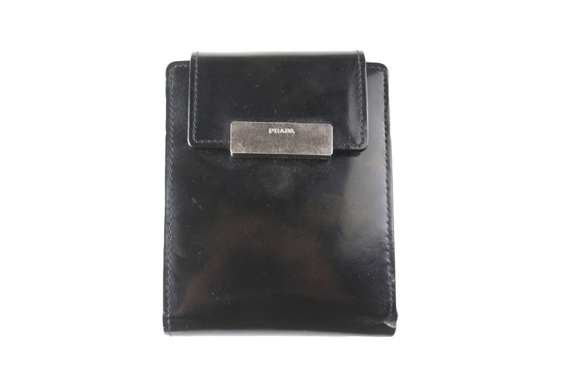Vintage Prada Wallet black leather 90s retro luxury style