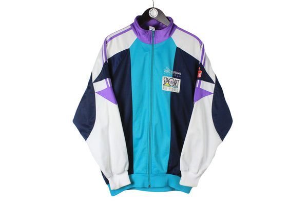 Vintage Adidas Track Jacket men's cardigan sport style windbreaker 90's wear authentic athletic running training clothing brigth multicolor full zip