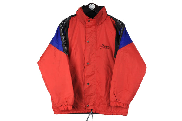 Vintage Asics Jacket XSmall / Small red blue sport style winter 90s 