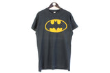 Vintage Batman T-Shirt Medium black big logo DC Comics 80s retro superhero shirt