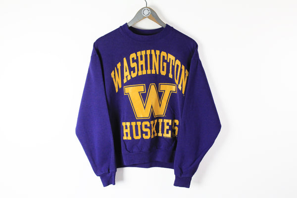 Vintage Washington Huskies Sweatshirt Small purple yellow 90s sport university jumper