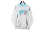 Vintage Wimbledon Tennis Sweatshirt Medium 90s retro sport jumper collared retro pullover