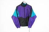 Vintage Asics Track Jacket Small / Medium made in Hong Kong purple black 90's Japan brand retro style sport windbreaker