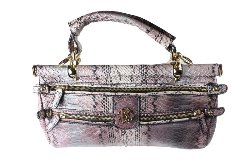 Vintage Roberto Cavalli Bag luxury python style pattern authentic made in Italy handbag