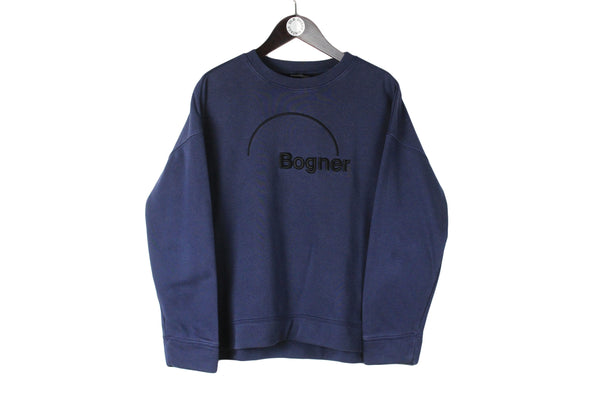 Vintage Bogner Sweatshirt Small size navy blue pullover big logo long sleeve classic basic crewneck 90's style street style luxury sport authentic sweat