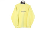 Vintage Calvin Klein Bootleg Sweatshirt Small yellow big logo 90s retro crewneck sport jumper