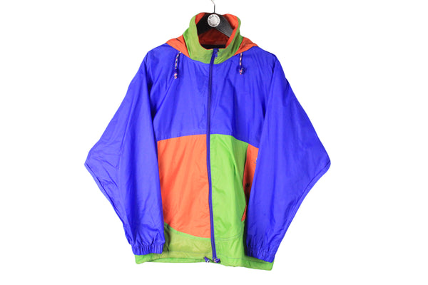 Vintage Helly Hansen Jacket Medium size men's multicolor rare retro windbreaker acid 90's 80's style coat full zip street style hipster clothing