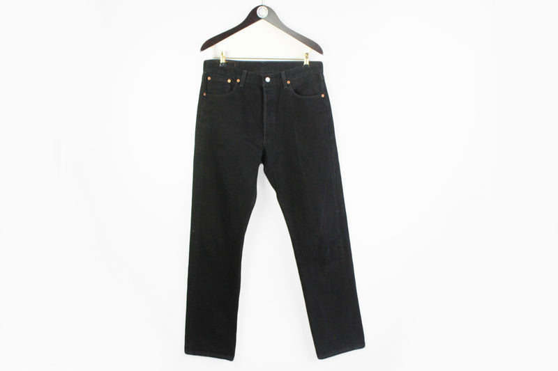 Vintage Levis 501 Jeans W 34 L 34 black denim 90's pants made in USA