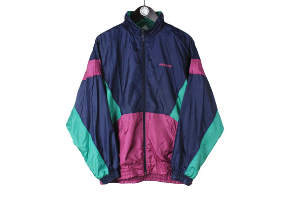 Vintage Adidas Tracksuit Medium size multicolor rare retro 90's style sport wear track jacket and pants authentic athletic clothing 90's 80's running hipster outfit