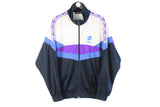 Vintage Lotto Tracksuit Medium / Large black white 90s retro Italian sport suit classic sport jacket and track pants