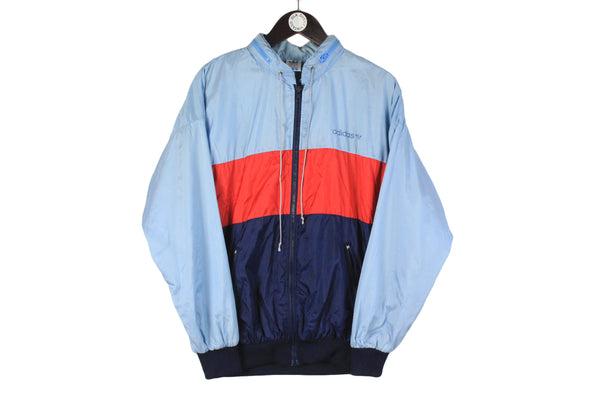 Vintage Adidas Jacket Medium blue 90s full zip windbreaker