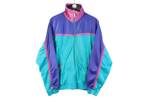Vintage Lotto Tracksuit XLarge blue purple 90s retro Italian classic sport jacket and track pants windbreaker style